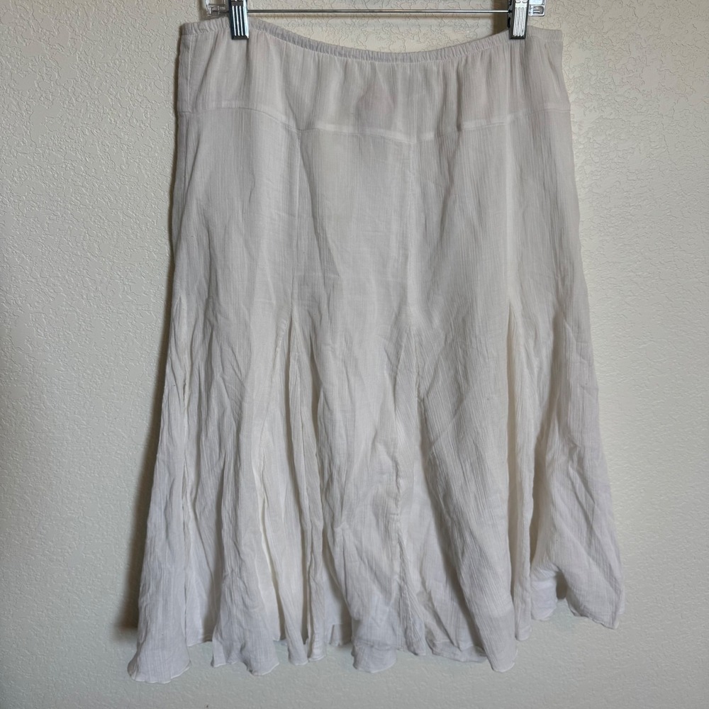 Vintage Fairycore Ruby Rd Petite Midi Skirt Size PL White